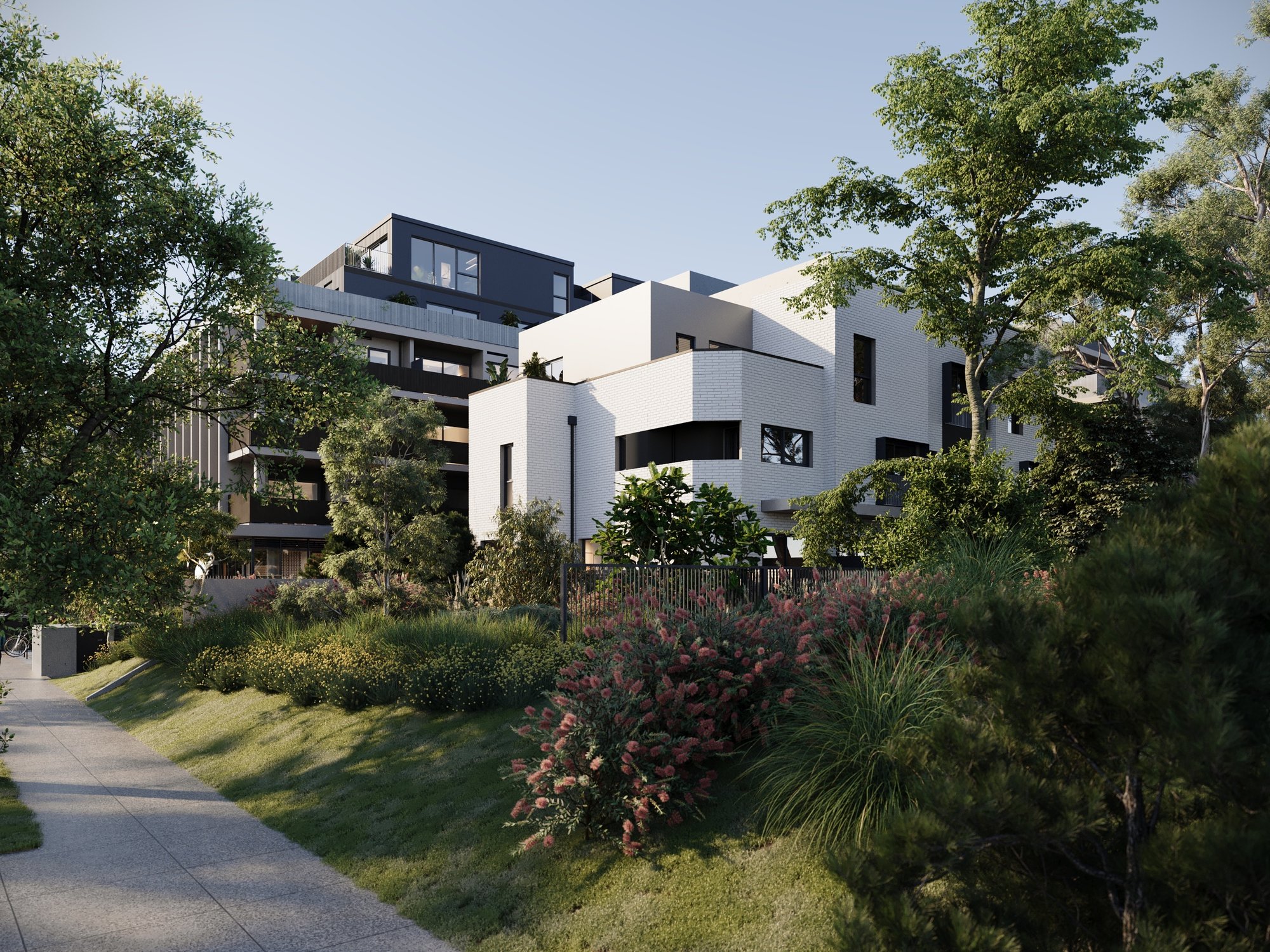 Angled Shot with Townhouse view